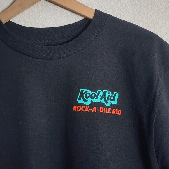 Kool-Aid Shirt Mens Medium Black Rock-A-Dile Red Graphic Tee Soda Advertising - Picture 3 of 7